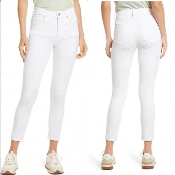 Madewell 9" High-Rise Skinny Crop Jeans in Pure White Size 28 - Picture 1 of 12